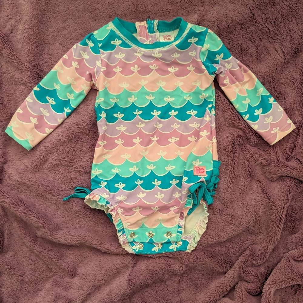 Ruffle Butts Pastel Scallop Baby Onesie